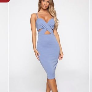 Fashion Nova Set You Free Dress Blue